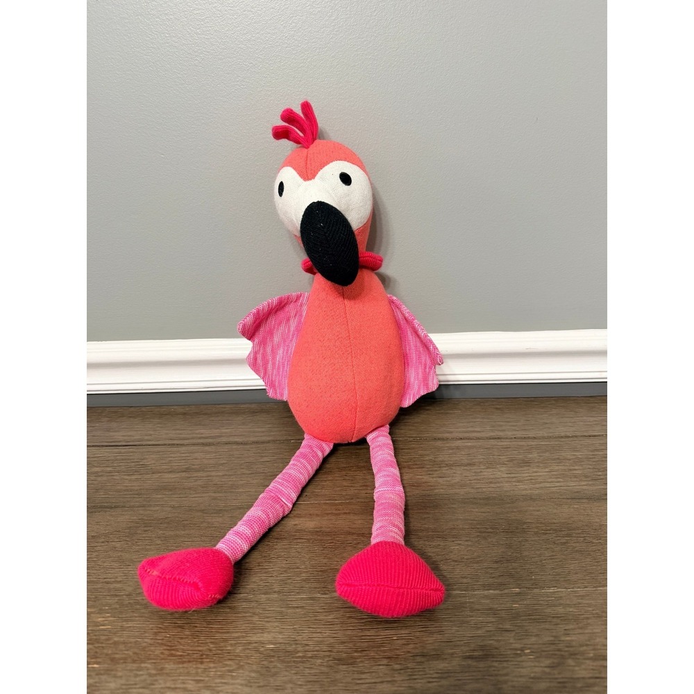 Pillowfort Flamingo Throw Pillow Plush Pink Jersey Knit Stuffed Animal Bird 18"